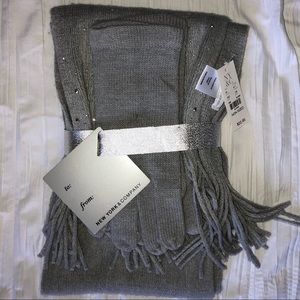 NWT NY&C Grey Scarf and Glove Set